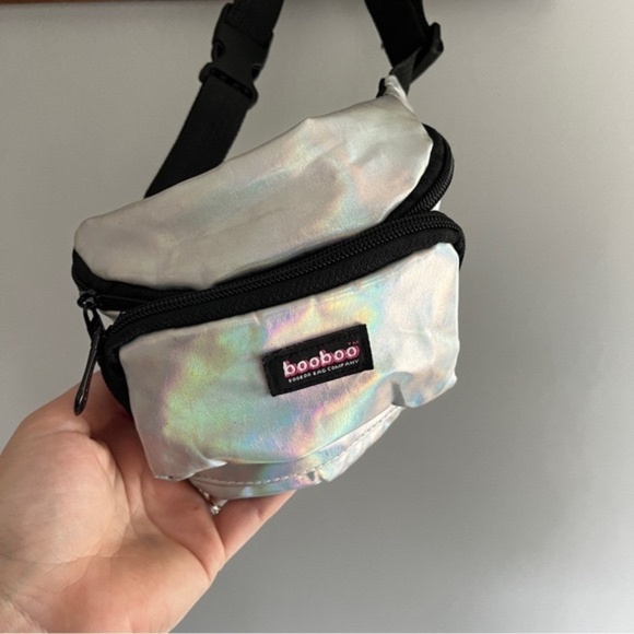 Booboo Bag Company Shimmering Iridescent Silver Kids Fanny Pack - Picture 2 of 6